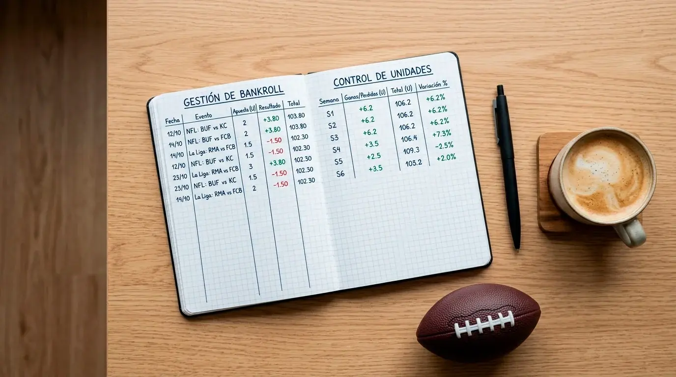 Gestión del bankroll en apuestas NCAA football: unidades, varianza y control